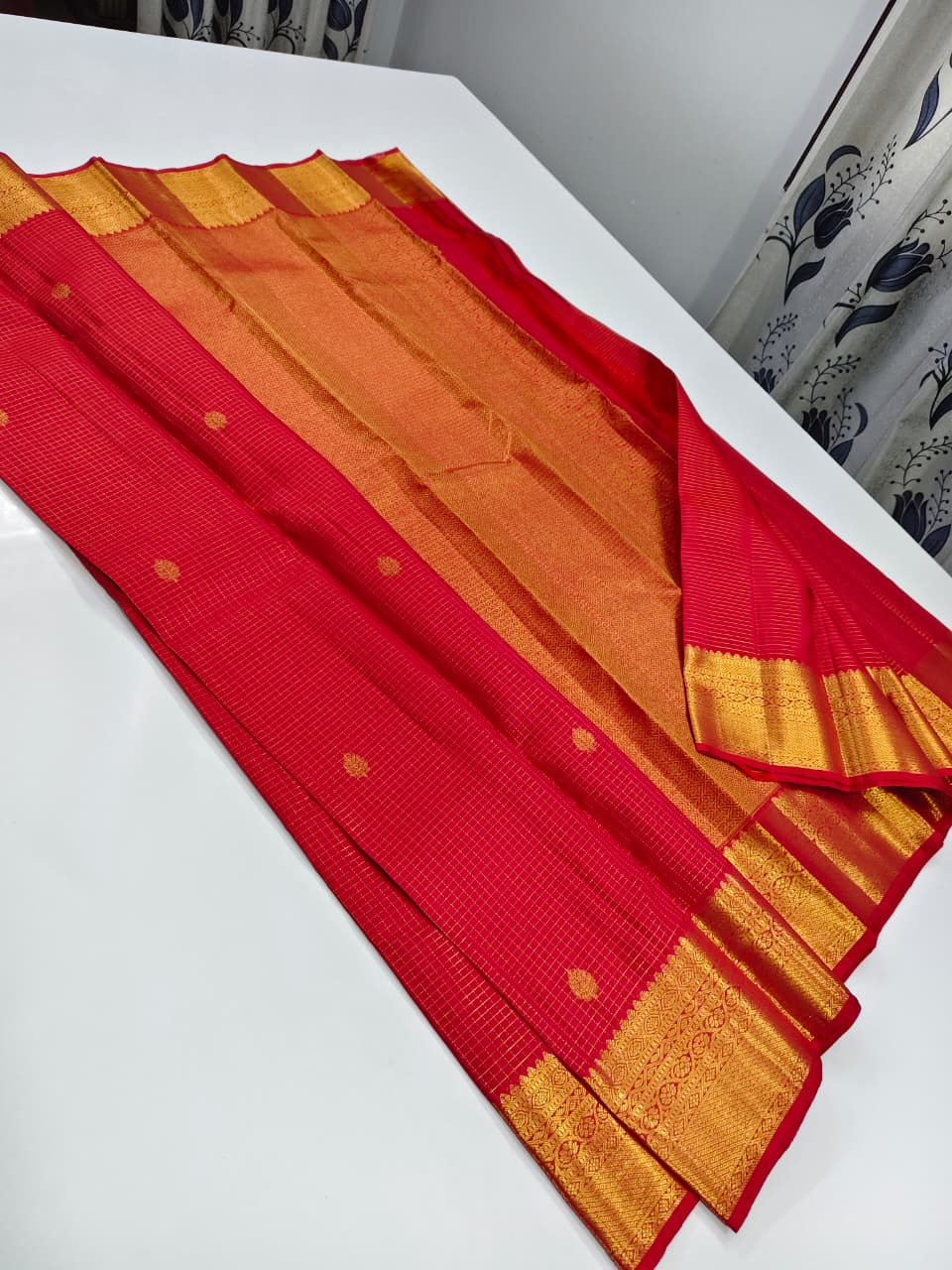 Ruby Red Traditional Kancheepuram Silk Saree